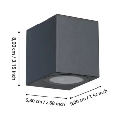 Eglo JABAGA Wandlamp Kunststof zwart / Kunststof transparant H: 80 mm Clearance