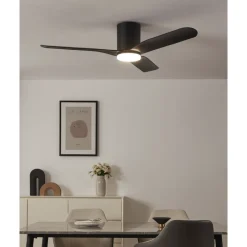 Eglo KAWANA Ventilator met licht ABS zwart-mat / acryl melkkleurig H: 255 mm | Ø 1320 mm Clearance