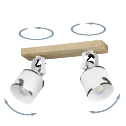 Eglo KILBURN spot Hout bruin / staal wit, bruin H: 170 mm New