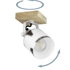 Eglo KILBURN spot Hout bruin / staal wit, bruin H: 185 mm Sale