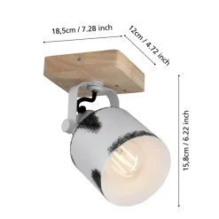 Eglo KILBURN spot Hout bruin / staal wit, bruin H: 185 mm Sale