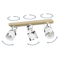 Eglo KILBURN spot Hout bruin / staal wit, bruin H: 170 mm New