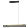 Eglo KOKOMO-Z hanglamp staal, hout zwart, bruin / aluminium, kunststof zwart, wit H: 1100 mm Outlet