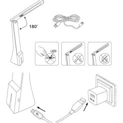 Eglo LA SECA Tafellampen Kunststof wit H: 260 mm Outlet