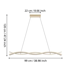 Eglo LASANA 4 hanglamp staal, aluminium lichtbruin / Kunststof wit H: 1200 mm Hot