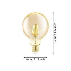 Eglo LEDE27 Lichtbron / Glas amber Ø 80 mm Best