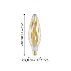 Eglo LEDE27 Lichtbron / Glas amber Ø 78 mm Clearance