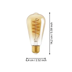 Eglo LEDE27 Lichtbron / Glas amber Ø 64 mm Discount