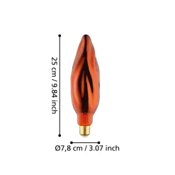 Eglo LEDE27 Lichtbron / Glas koperkleuren Ø 78 mm Outlet