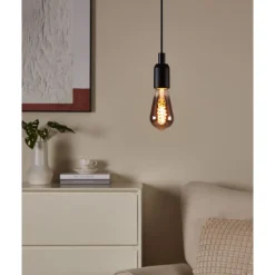 Eglo LEDE27 Lichtbron / glas gestoomd zwart-transparant Ø 64 mm Discount