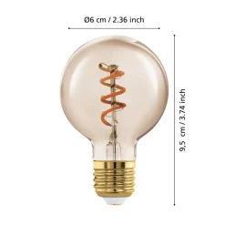 Eglo LEDE27 Lichtbron / Glas amber Ø 60 mm Hot