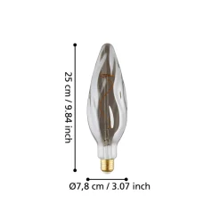 Eglo LEDE27 Lichtbron / Glas zwart-transparant Ø 78 mm Hot