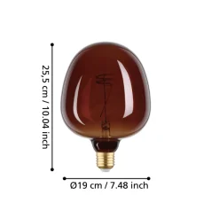 Eglo LEDE27 Lichtbron / Glas cognac Ø 190 mm Sale