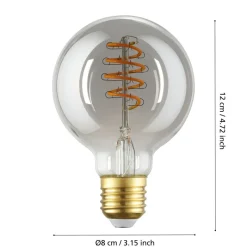 Eglo LEDE27 Lichtbron / glas gestoomd zwart-transparant Ø 80 mm Best