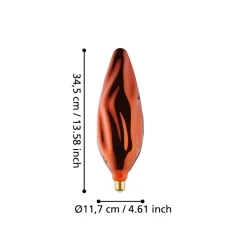 Eglo LEDE27 Lichtbron / Glas koperkleuren Ø 117 mm New