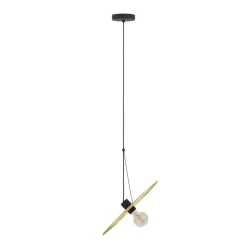 Eglo LINTMILL hanglamp staal zwart / staal geborsteld messing H: 1100 mm | Ø 400 mm Clearance