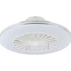 Eglo LOVISCA Ventilator met licht ABS wit, zilver / acryl melkkleurig H: 200 mm | Ø 550 mm