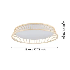 Eglo LUPPINERIA Plafondarmaturen hout, staal bruin, wit / Kunststof wit H: 95 mm | Ø 450 mm