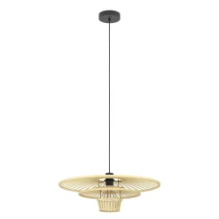 Eglo LYDNEY hanglamp staal zwart / Hout bruin H: 1100 mm | Ø 570 mm Best