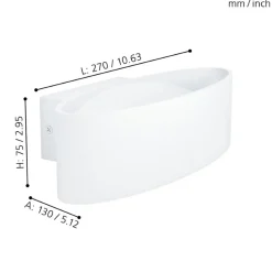 Eglo MACCACARI Wandlamp aluminium, staal wit / Kunststof transparant H: 75 mm Online