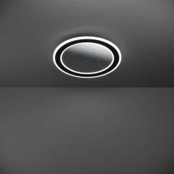 Eglo MACCHIONI Plafondarmaturen staal, kunststof zwart, wit / kunststof met kristaleffect wit H: 50 mm | Ø 380 mm Online