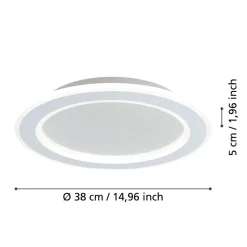 Eglo MACCHIONI Plafondarmaturen staal, kunststof wit / kunststof met kristaleffect wit H: 50 mm | Ø 380 mm Sale