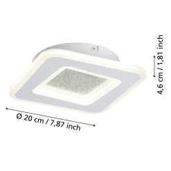 Eglo MACCHIONI Wandlamp staal, kunststof wit / kunststof met kristaleffect wit New