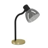 Eglo MACERE Tafellampen staal zwart, geborsteld messing / glas gestoomd zwart-transparant H: 340 mm New
