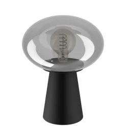 Eglo MADONNINA Tafellampen staal zwart / glas gestoomd grijs H: 325 mm | Ø 250 mm Best