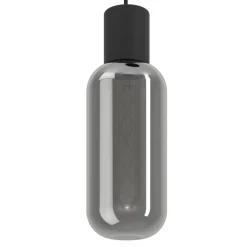 Eglo MAIONE hanglamp staal zwart / glas gestoomd grijs H: 1100 mm | Ø 300 mm Outlet