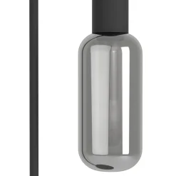 Eglo MAIONE Staande lampen staal zwart / glas gestoomd grijs H: 1510 mm Clearance