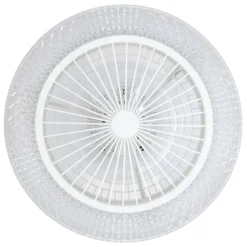 Eglo MALINSKA Ventilator met licht ABS wit / acryl kristallook H: 200 mm | Ø 550 mm New