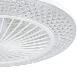 Eglo MALINSKA Ventilator met licht ABS wit / acryl kristallook H: 200 mm | Ø 550 mm New
