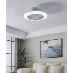 Eglo MALINSKA Ventilator met licht ABS wit / acryl kristallook H: 200 mm | Ø 550 mm New