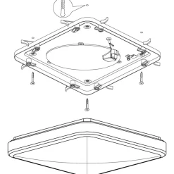 Eglo MANILVA 1 Plafondarmaturen staal chroom / Kunststof wit H: 70 mm Discount