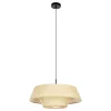 Eglo MARFORD hanglamp staal zwart / bast natuur H: 1100 mm | Ø 500 mm