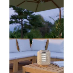 Eglo MARLIANO Tafellampen hout, staal bruin / Kunststof wit H: 240 mm | Ø 210 mm Clearance