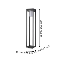 Eglo MARTANO Sokkelarmaturen aluminium zwart / Kunststof wit H: 800 mm