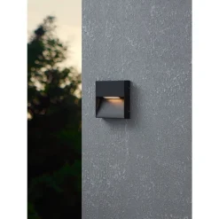 Eglo MARUGGIO Wandlamp aluminium zwart / Kunststof transparant H: 150 mm Sale