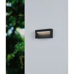 Eglo MARUGGIO Wandlamp aluminium zwart / Kunststof transparant H: 90 mm Outlet