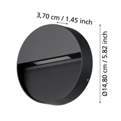 Eglo MARUGGIO Wandlamp aluminium zwart / Kunststof transparant Ø 150 mm