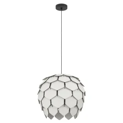 Eglo MATTANZA hanglamp staal zwart / Hout grijs H: 2465 mm | Ø 495 mm
