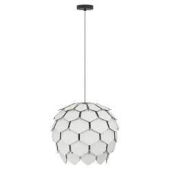 Eglo MATTANZA hanglamp staal zwart / Hout grijs H: 2465 mm | Ø 495 mm