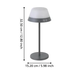 Eglo MEGGIANO Tafellampen Kunststof grijs / Kunststof wit H: 320 mm | Ø 150 mm