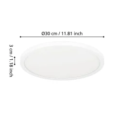 Eglo MINERARIO Plafondarmaturen Kunststof wit / Kunststof wit H: 30 mm | Ø 300 mm Sale