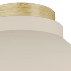 Eglo MOHARRAS Plafondarmaturen Hout bruin / staal zand H: 160 mm | Ø 400 mm Best