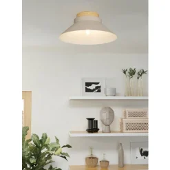 Eglo MOHARRAS Plafondarmaturen Hout bruin / staal zand H: 160 mm | Ø 400 mm Best