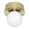 Eglo MOSIANO Wand-/plafondlamp staal geborsteld messing, goud / glas opaal-mat wit H: 115 mm | Ø 110 mm