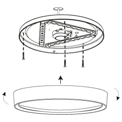 Eglo MUSURITA Plafondarmaturen kunststof, staal zwart / Kunststof wit H: 60 mm | Ø 340 mm Online
