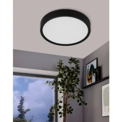 Eglo MUSURITA Plafondarmaturen kunststof, staal zwart / Kunststof wit H: 60 mm | Ø 340 mm Online